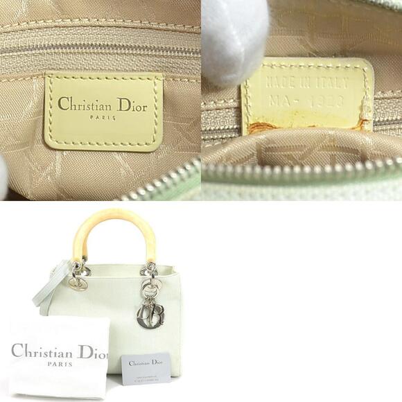 Christian Dior Lady Dior Canvas Shoulder Bag Green Orange - Picture 5 of 5